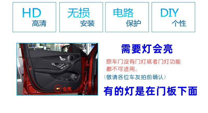 Suitable for Tesla Model3 Modelx Models Welcome Light Modified to Decorate the Car Door with a Projection Atmosphere Led Light