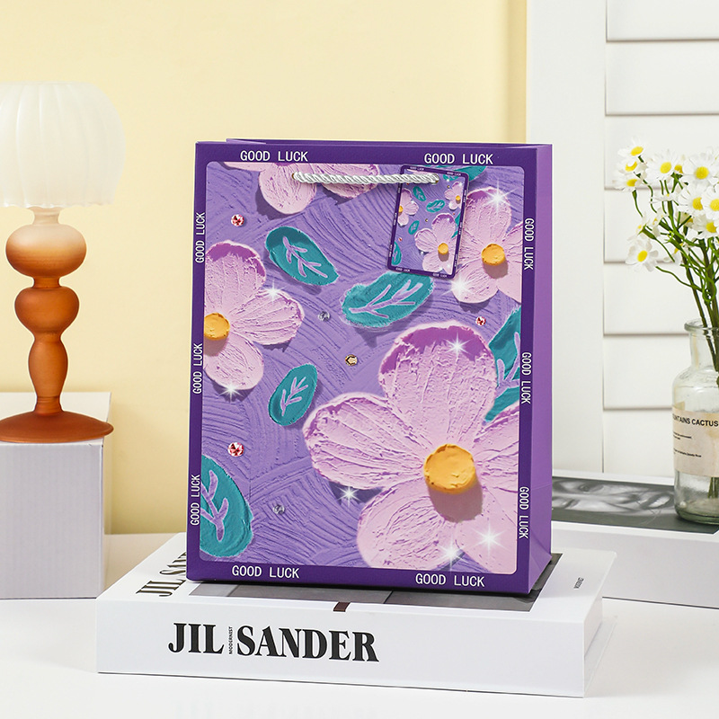 보라색 꽃; 흰색 판지; 19.5*14.5*10