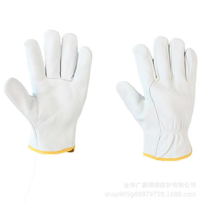 羊皮焊工手套防烫隔热焊接切割园林工作氩弧电焊柔软劳保手套