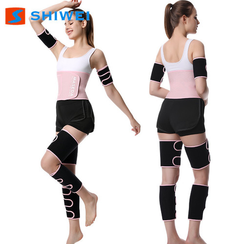 Summer Sweat Silver Coated Abdominal Corset Sweat Waist Support Set Leg Guards Arm Guards Fast Sweat-wicking Indoor Fitness