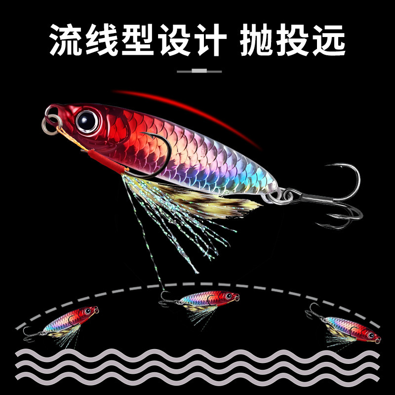 厳魚鱗紋路亜餌遠投落青小鉄板亮片魚餌海釣り刀魚偽餌路亜偽餌|undefined
