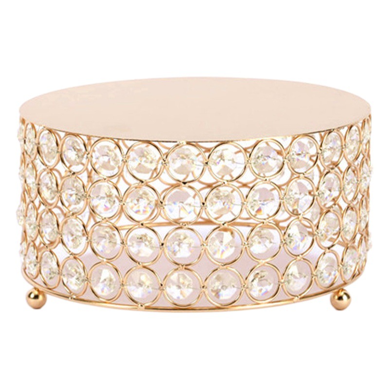 Venta transfronteriza caliente Crystal Cake Stand Boda Dessert Show Stand acrílico espejo Cake Pan Dim Sum Fruit Pan