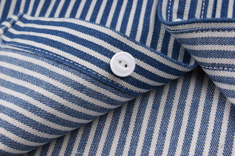 Camicia uomo stile retro americano a righe verticali_voghion.com