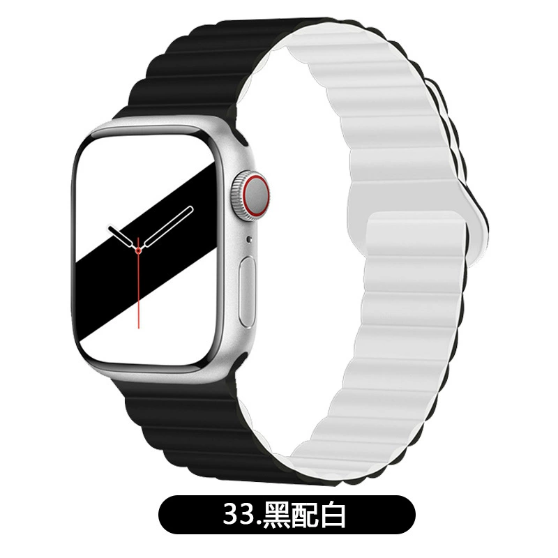 Подходит ремешок Apple Watch двухцветный магнитный силикон IWATCH1-9 поколения/SE