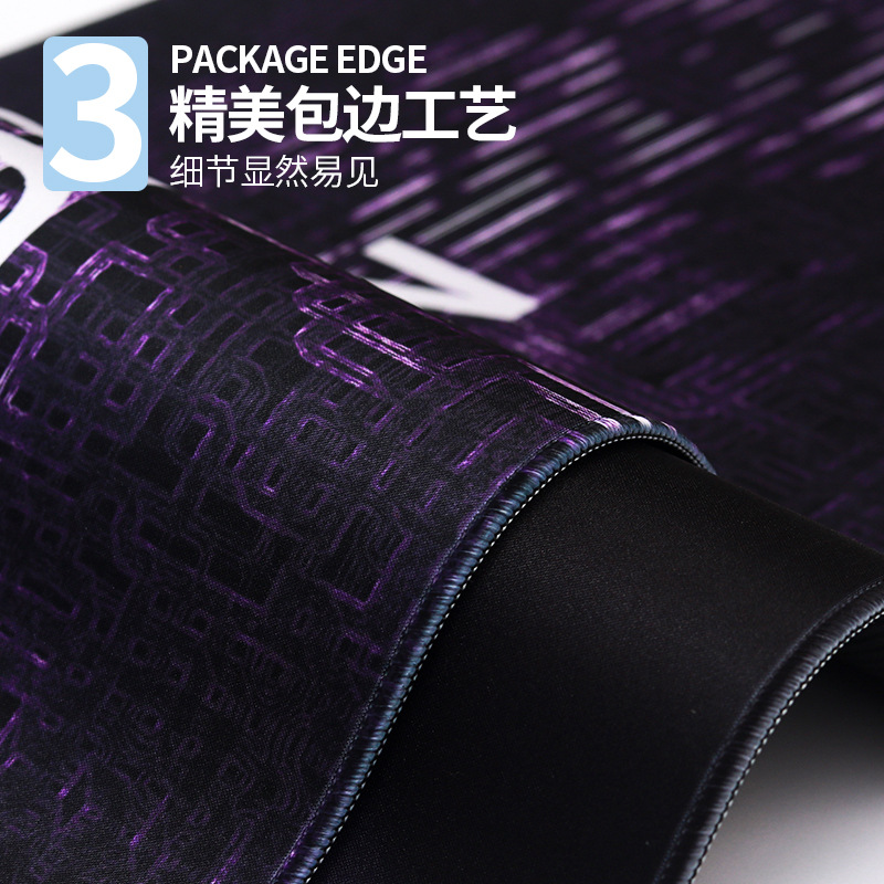 Alfombrilla gaming grande estilo ciencia ficción con borde cosido