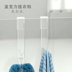 クロスボーダーアクリル洋服フックバスルームバスルームドア寝室透明パンチフリーシングルフックコートフックキッチンとバスルームフック