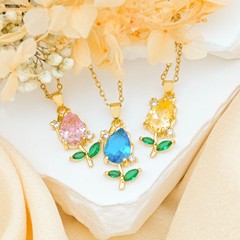 ネックレスの新商品はジルコンのチューリップの美しいネックレスを販売しています。