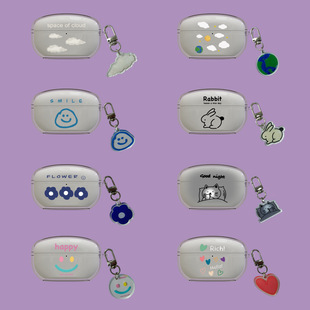Suitable for Sony WF-1000XM5 earphone cover cartoon transparent soft shell noise reduction bean 5 wireless Bluetooth creative pendant