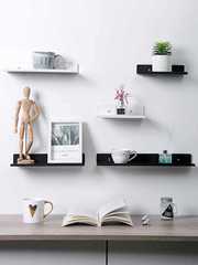 Batch Kitchen Hole-Free Wall Shelf Household Bedroom One-Bar Partition Storage Shelf Wall Hanging Bookshelf Scaffolding