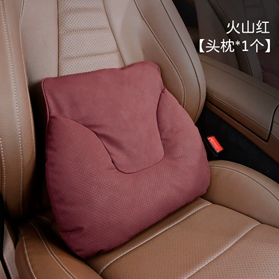 Headrest Neck Protector Car Seat, Headrest - bull-head-style-yacht-velvet-volcano-red-waist-support-1-piece