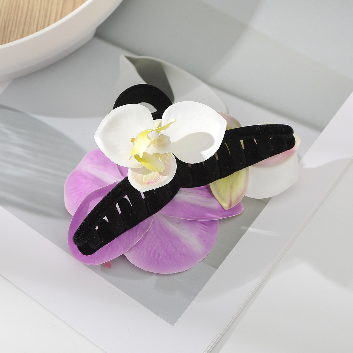 90g Weight Hair Claws Hair Accessories Type 1 Piece Quantity Date, Tea Party Occasion Mixed materials Material Flower Pattern All Seasons Season Women's Gender Sweet Style Sweet Women's Flower Mixed Materials Hair Claws 7