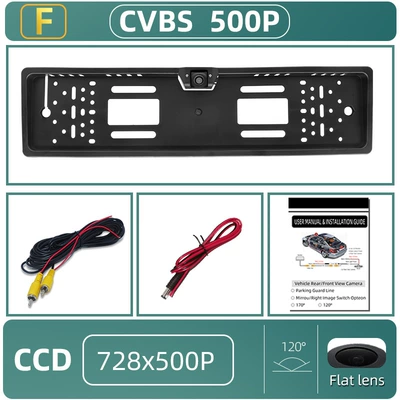 with LED light camera | Vehicle camera - european-license-plate-frame-starlight-night-vision-ccd