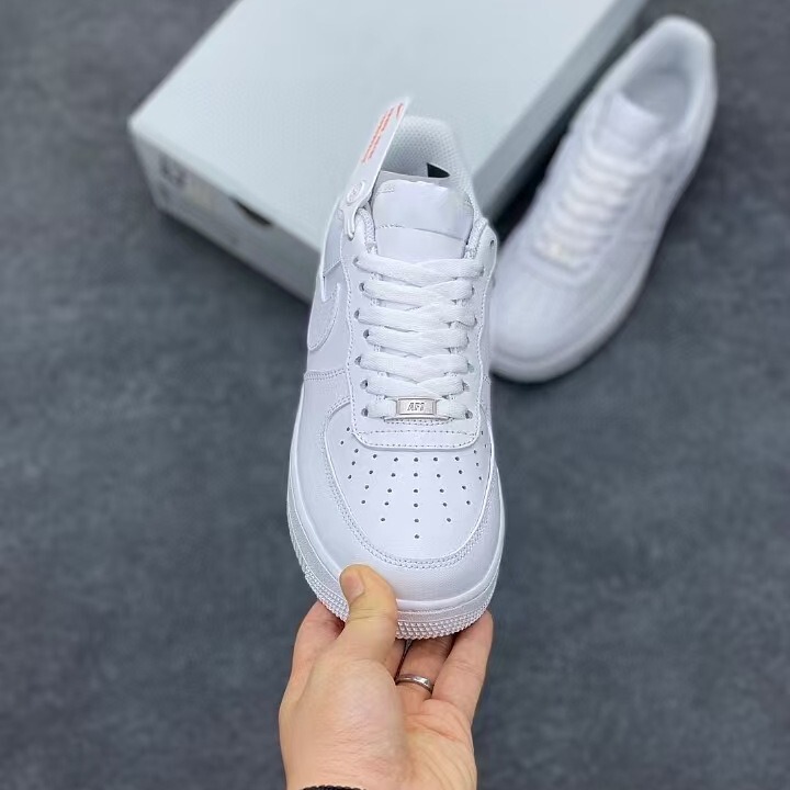 Pure Original Af1 Air Force One Cw228 Pure White Sneakers for Men and Women, Versatile White Shoes, Cow Leather Sneakers