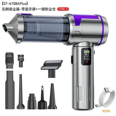 Tozsoranlar — Lcd Display Power Vacuum Cleaner - 6708a-silver-purple-brushless-vacuum-cleaner-with-display-one-click-to-dust-bin