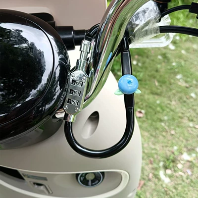 Helmet lock, Helmet Password Lock Motorcycle - large-black-glossy-blueberry