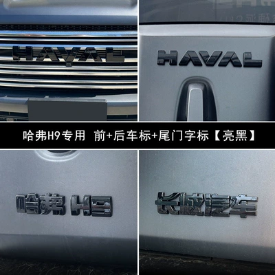 24 models of Haval H9 (second generation) Car logo - glossy-blackfront-rear-emblems-tailgate-lettering-haval-h9