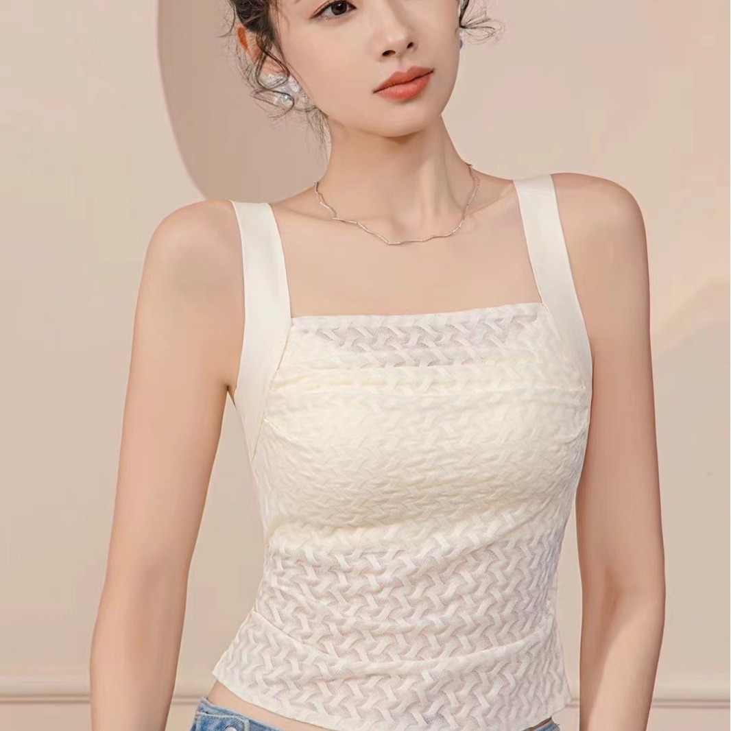 8816 Bubble Encaje, pliegues, tirantes anchos, ropa interior tipo chaleco, talla grande, tapón elástico, carne delgada, ropa interior fina, ropa exterior