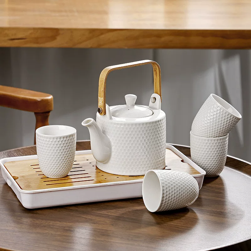 Японский керамический чайник, набор для чая, фильтр, простой и элегантный дизайн