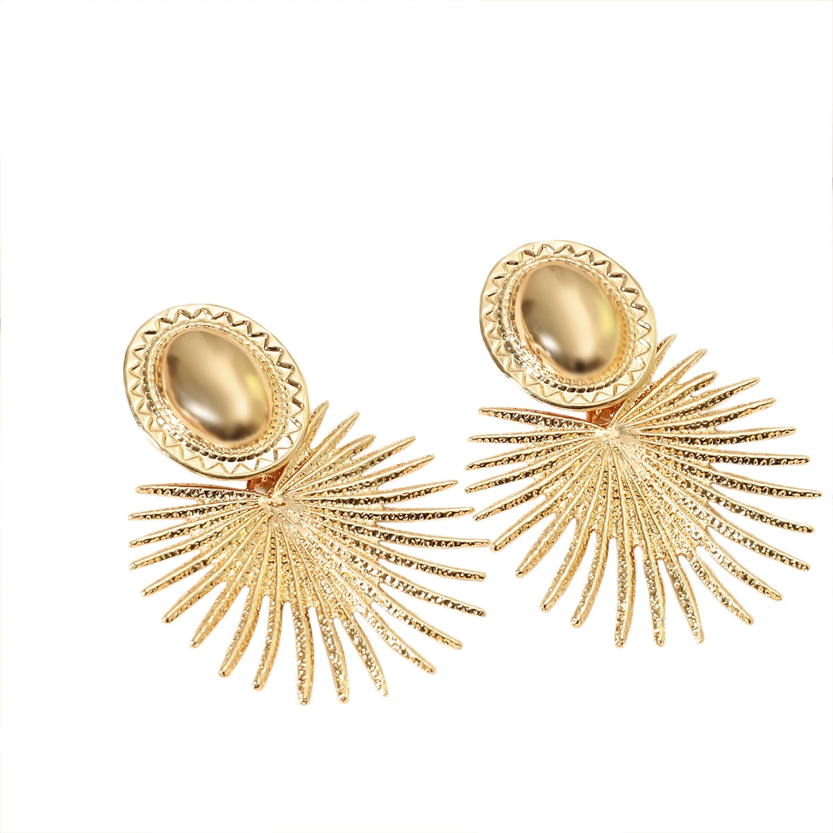 Earrings, European style, iron alloy, large 8×5.5 cm, lightweight fashion accessory