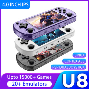 U8 Retro Handheld Game Console Open Source System 4.0inch Ips Screen Portable Pocket Video Player