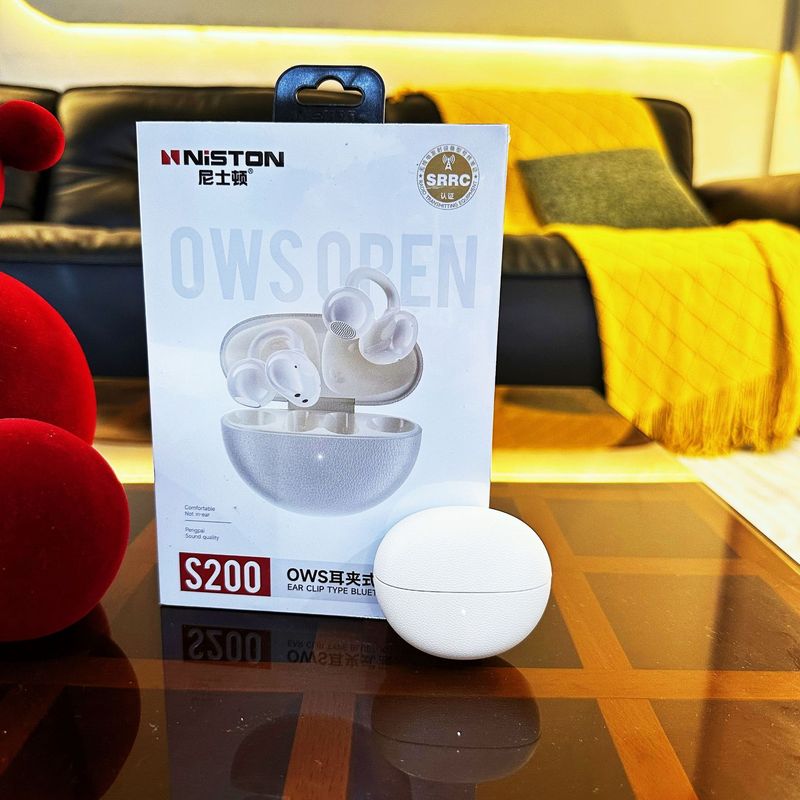 インテリジェントレザーテクスチャクリップオンイヤー Bluetooth ヘッドセットオープンワイヤレス Bluetooth ヘッドセットノイズリダクション OWS スポーツ超長バッテリー寿命|undefined