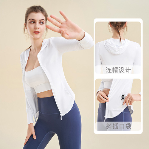 Summer Cooling Sunscreen Top for Women Outdoor Sports UV Protection Hooded Sweatshirt Slimming Zipper Sun Protective Shirt