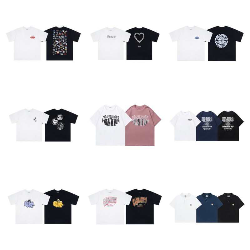 Carhartt Short-Sleeved T-Shirt Printed Letters Round Neck Loose Casual Versatile American Trendy Men's and Women's T-Shirt Collection Carhartt Short-Sleeved T-Shirt Printed Letters Round Neck Loose Casual Versatile American Trendy Men's and Women's T-Shirt Collection