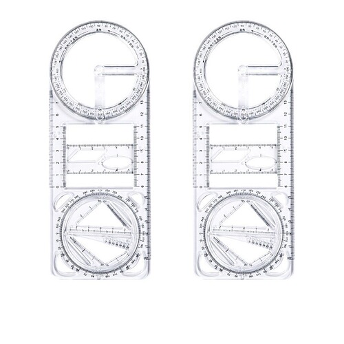 Multifunctional ruler for primary school students mathematics small high school function template set round activity small carney drawing ruler