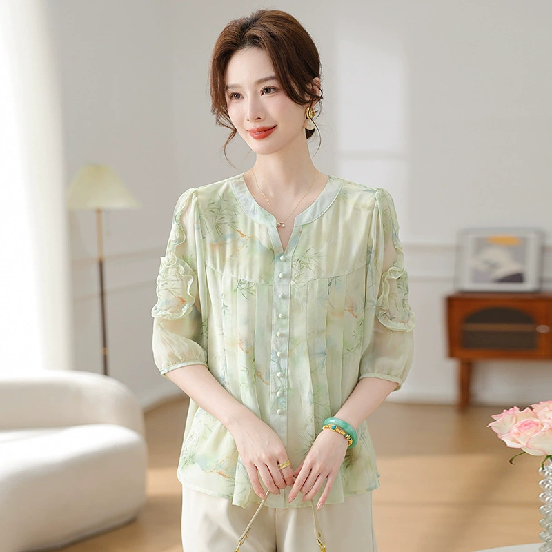 2025 новая летняя футболка с цветочным принтом для молодых мам, модный топ, трендовая одежда для женщин среднего возраста