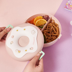 ドーナツ弁当箱電子レンジ加熱サラリーマン蓋付きかわいいアニメ学生新鮮碗円形弁当箱