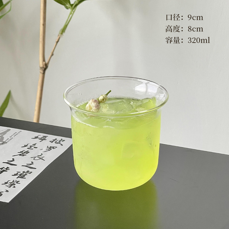 Taza redonda simple, taza de vidrio transparente resistente al calor, taza de bebida medieval, taza de agua de burbujas, taza de café