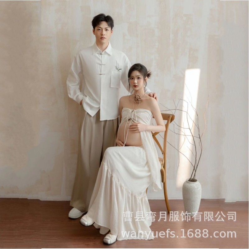Photo Studio Maternity Photo Couple Photo Theme New Retro French Atmosphere Art Photo Photography Clothing at Home