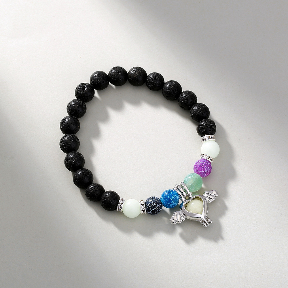 Bracelet de perles lotus phosphorescent brillant dans le noir_voghion.com