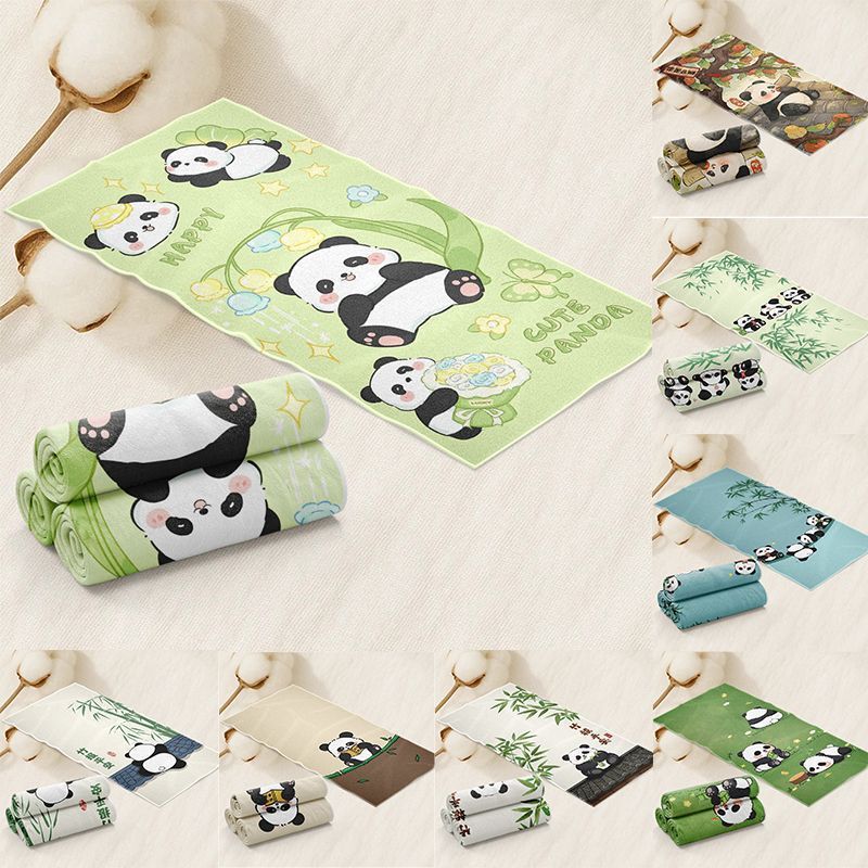 Panda Microfiber Bath Towel, Quick-Drying, Household Use, High-Grade, Non-Shedding, Suitable for Students, Boys and Girls, Full-Body Wrap Towel, Cute