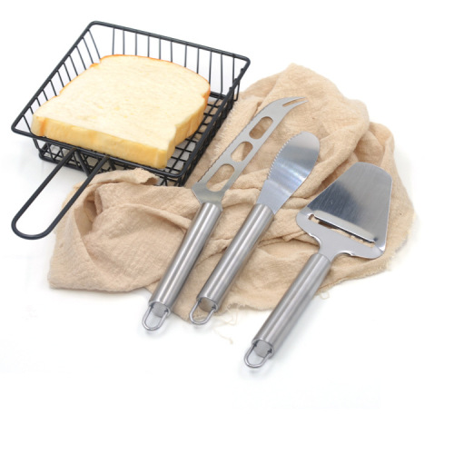 New cheese spatula cheese knife 3-piece set stainless steel butter spatula baking kitchen tool set wholesale