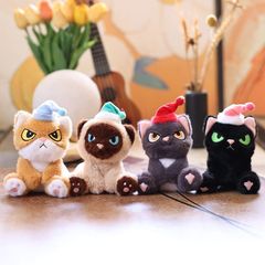 可爱萌帽子表情小猫挂件毛绒玩具公仔小猫包包挂饰钥匙扣娃娃玩偶