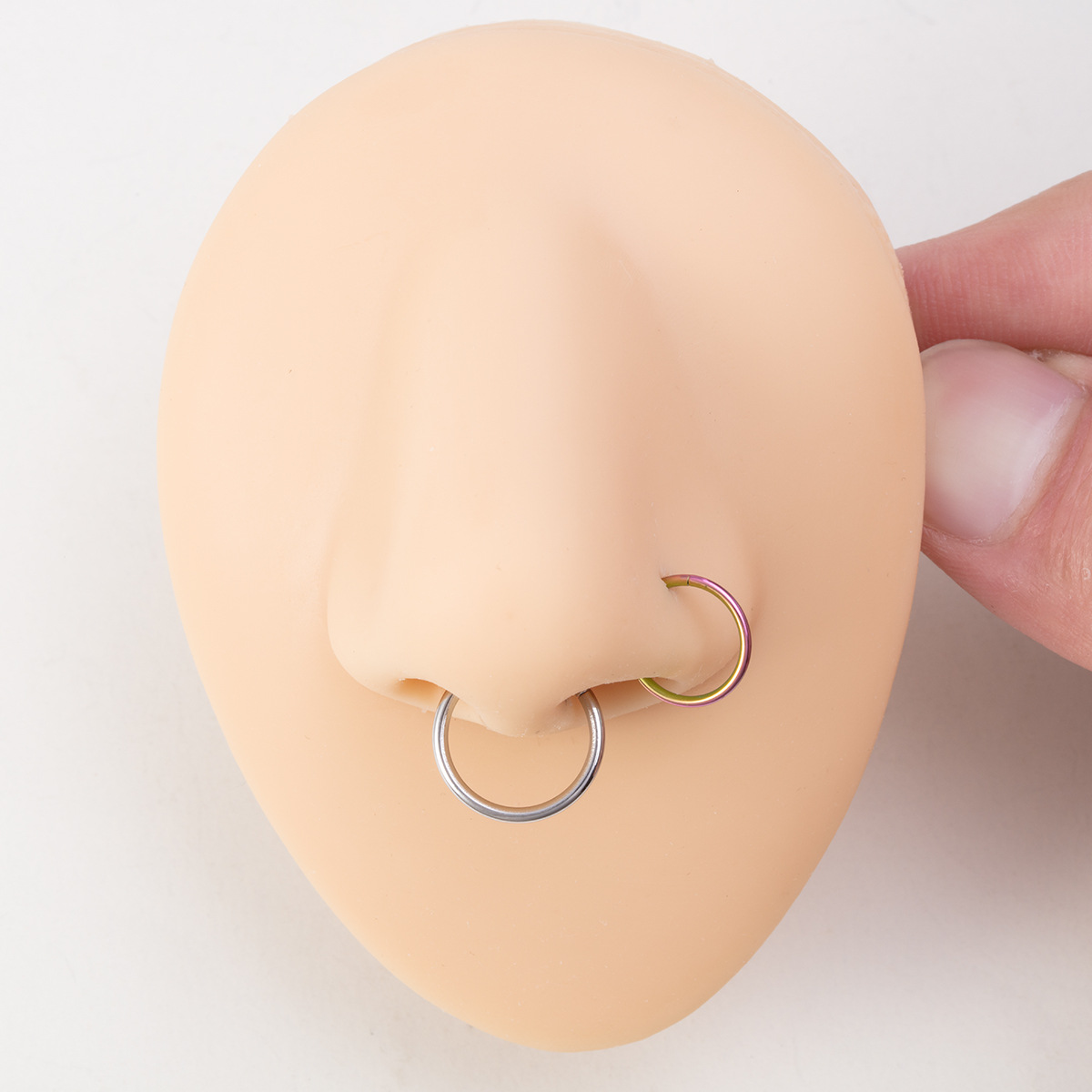 Simple Style Round Stainless Steel Plating Nose Ring 1 Piece