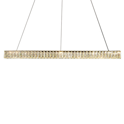 Smart light luxury restaurant chandelier, strip crystal lamp, extremely simple post-modern design, smart bar decorative lamps