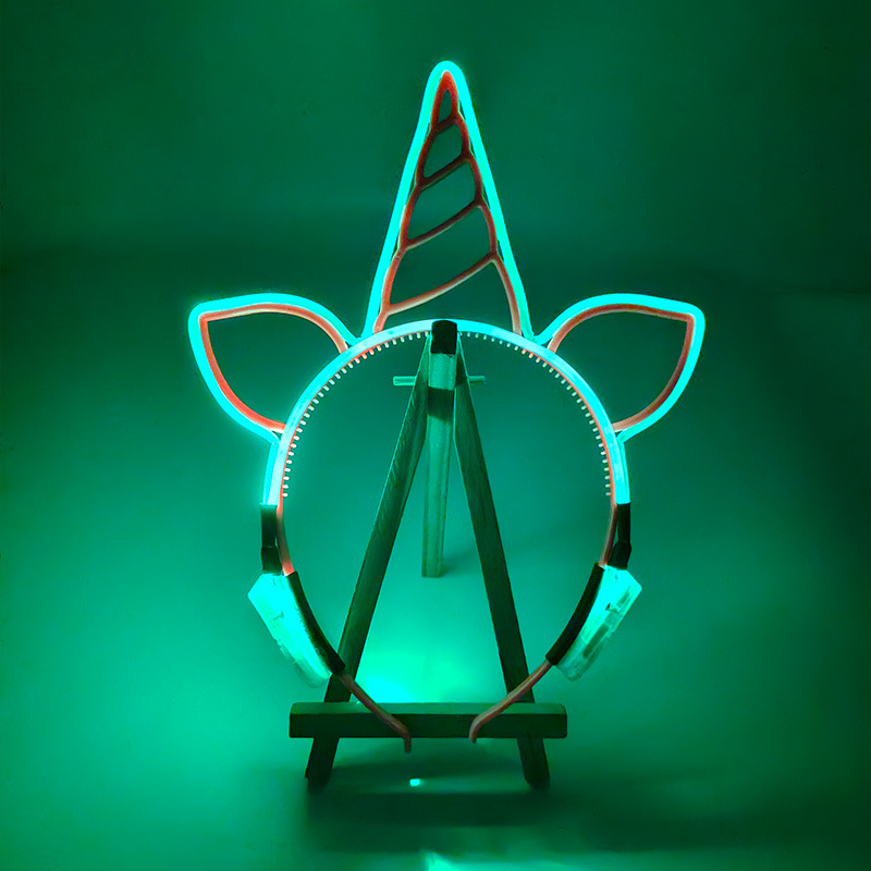 Description Picture 3 of itemBirthday LED Light Up Headband Cat Ear Hairband Bar Party Supplies Glowing Masquerade Headband Halloween Christmas Supplies