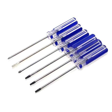 Factory Direct Sales Blue Striped Screwdriver Crystal Transparent Magnetic Tool Small Notebook Mobile Phone Tablet Repair
