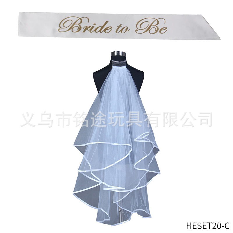 Bachelor Party novia de oro rosa para ser correa de hombro banda ceremonial nupcial de dos piezas corona diadema