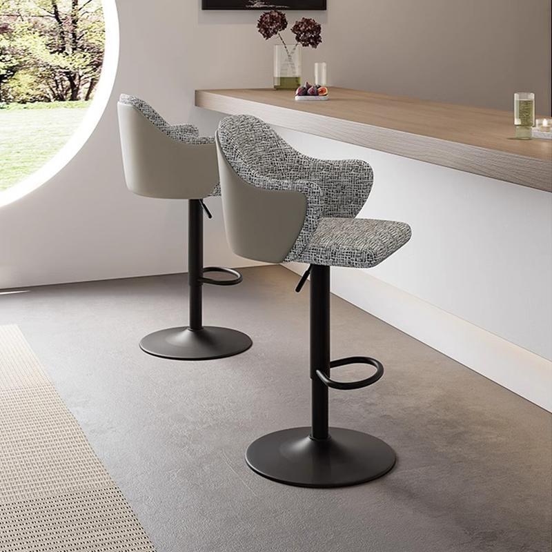 Italian Minimalist High Stool, Light Luxury Modern Anji Bar Chair, Home Swivel Chair, Lift Designer Island Backrest Chair