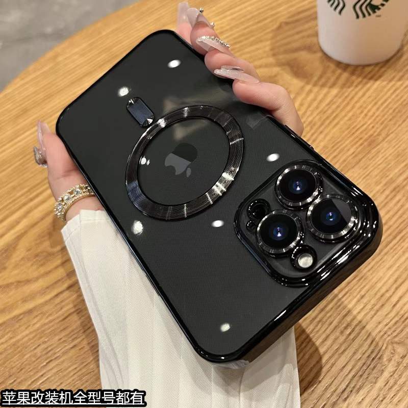 Aplicable a la máquina de transformación de Apple XR 16 chapado magnético transparente nuevo Apple XR 16 caso de teléfono móvil ultra delgado a prueba de caídas