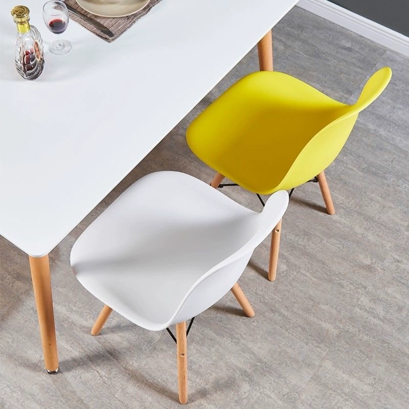 Стул в стиле Eames, пластиковое сиденье, деревянные ножки с металлическими распорками, разные цвета, стандарт/утолщённый