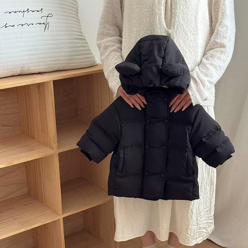儿童羽绒服冬季婴儿宝宝羽绒外套加厚连帽中长款白鸭绒外出服 a类
