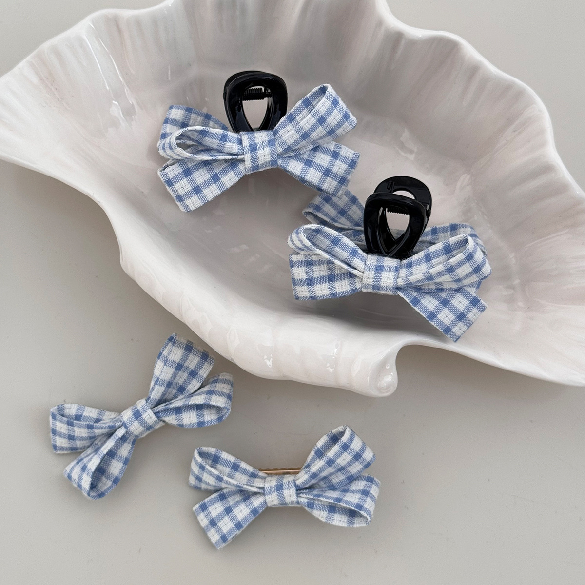 被蓝色硬控~ 可爱蝴蝶结发夹边夹侧边刘海夹2025新款精致前额发卡