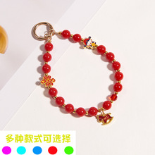 批发中国风红色喜庆串珠中国结手机链新中式钥匙扣手机壳挂绳挂链