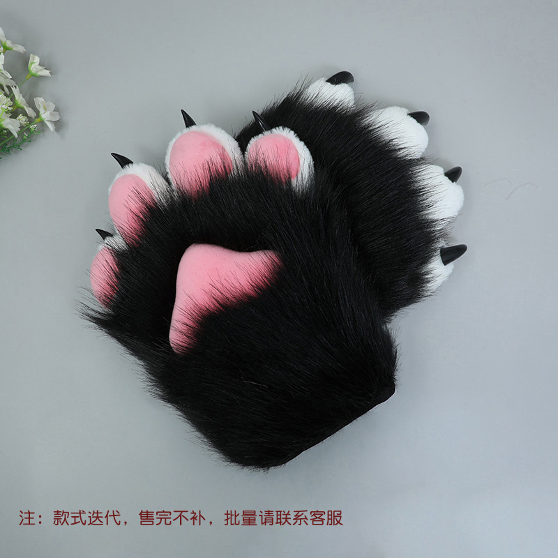 Accesorios de ropa de rol hechos a mano de una pieza fursuit accesorios de bestia felpa uñas animales guantes de garra