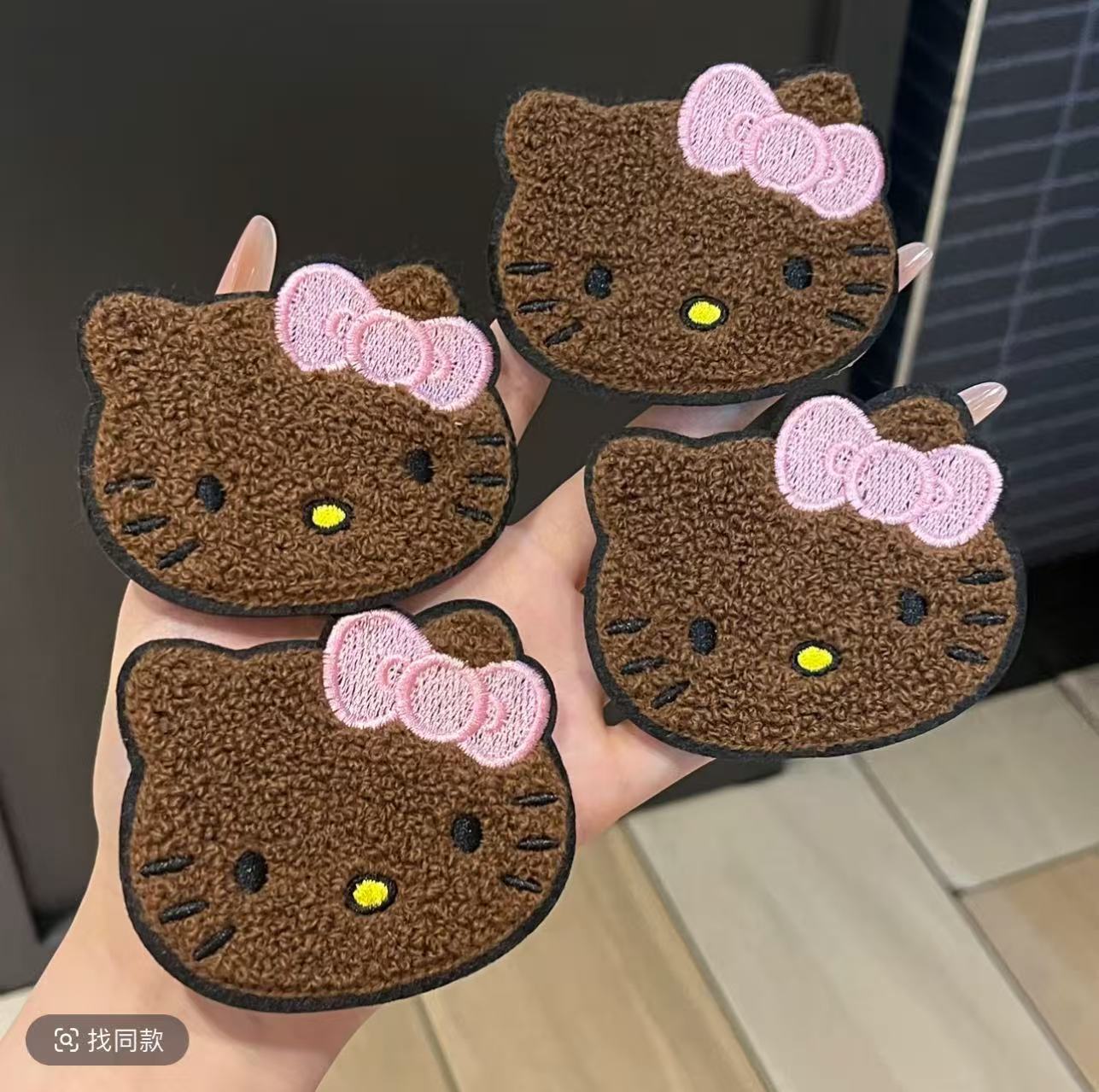 New Cute Bowknot Kt Cat Magic Hair Stickers for Sweet Girls, Forehead Hair Clips for Children, Fresh and Sweet