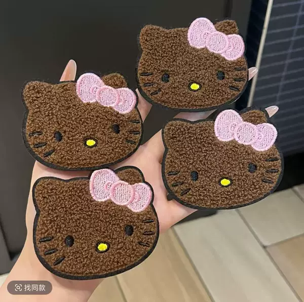 New Cute Bowknot Kt Cat Magic Hair Stickers for Sweet Girls, Forehead Hair Clips for Children, Fresh and Sweet